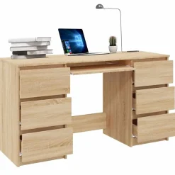 vidaXL - Schrijfbureau - Bruin - Bewerkt hout