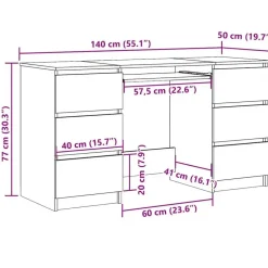 vidaXL - Schrijfbureau - Bruin - Bewerkt hout