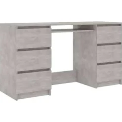 vidaXL - Schrijfbureau - Grijs - Bewerkt hout