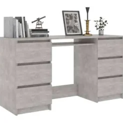 vidaXL - Schrijfbureau - Grijs - Bewerkt hout