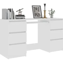 vidaXL - Schrijfbureau - Wit - Bewerkt hout
