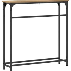 vidaXL - Sidetable - Artisanaal eiken - Gelaagd hout en metaal - 75x19.5x75 cm