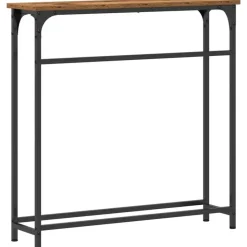 vidaXL - Sidetable - Oud hout - Gelaagd hout en metaal - 75x19.5x75 cm