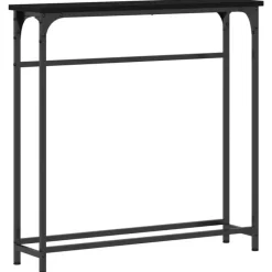 vidaXL - Sidetable - Zwart - Gelaagd hout en metaal - 75x19.5x75 cm