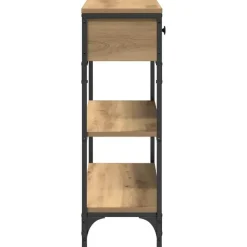 vidaXL - Sidetable met 2 lades 2 schappen - Artisanaal eiken - Hout - 72.5 cm