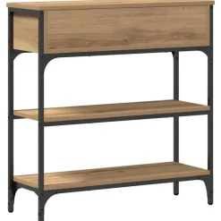 vidaXL - Sidetable met 2 lades 2 schappen - Artisanaal eiken - Hout - 72.5 cm