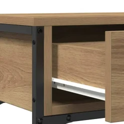 vidaXL - Sidetable met 2 lades 2 schappen - Artisanaal eiken - Hout - 72.5 cm
