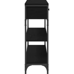 vidaXL - Sidetable met 2 lades 2 schappen - Zwart - Gelaagd hout - 100x25x75 cm