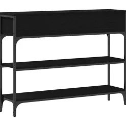 vidaXL - Sidetable met 2 lades 2 schappen - Zwart - Gelaagd hout - 100x25x75 cm