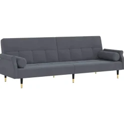 vidaXL - Slaapbank - Donkergrijs - Fluweel - Met kussens