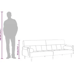vidaXL - Slaapbank - Donkergrijs - Fluweel - Met kussens