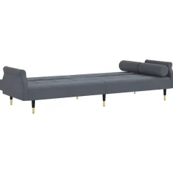 vidaXL - Slaapbank - Donkergrijs - Fluweel - Met kussens