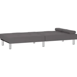 vidaXL - Slaapbank met bekerhouders - Grijs - Kunstleer