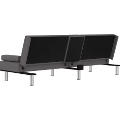 vidaXL - Slaapbank met bekerhouders - Grijs - Kunstleer