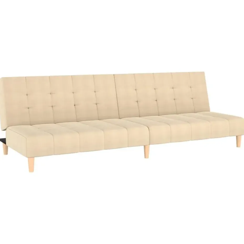 vidaXL - Slaapbank 2-zits - Crème - Stof