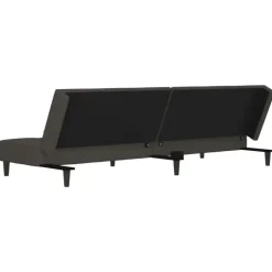 vidaXL - Slaapbank 2-zits - Donkergrijs - Fluweel - Met kussens