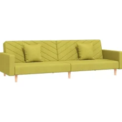 vidaXL - Slaapbank 2-zits - Groen - Stof - Met kussens