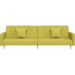 vidaXL - Slaapbank 2-zits - Groen - Stof - Met kussens
