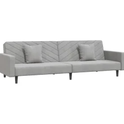 vidaXL - Slaapbank 2-zits - Grijs - Fluweel - Met kussens