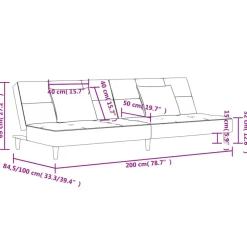 vidaXL - Slaapbank 2-zits - Geel - Stof - Met kussens