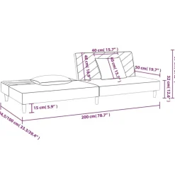 vidaXL - Slaapbank 2-zits - Roze - Fluweel - Met kussens