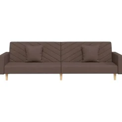 vidaXL - Slaapbank 2-zits - Taupe - Stof - Met kussens