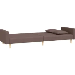 vidaXL - Slaapbank 2-zits - Taupe - Stof - Met kussens
