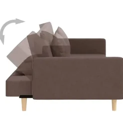 vidaXL - Slaapbank 2-zits - Taupe - Stof - Met kussens