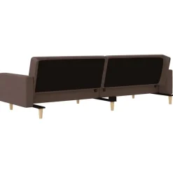 vidaXL - Slaapbank 2-zits - Taupe - Stof - Met kussens