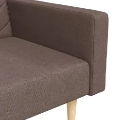 vidaXL - Slaapbank 2-zits - Taupe - Stof - Met kussens