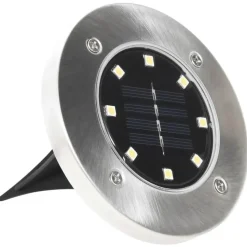 vidaXL - Solar Grondlamp - Zilver - Kunststof - 8 stuks