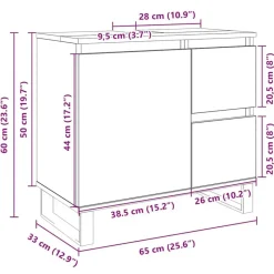 vidaXL - Sonoma eiken Wastafelonderkast met 1 deur 2 lades - 65x33x60 cm