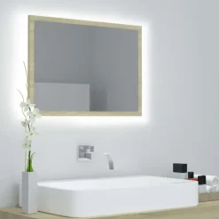 vidaXL - Spiegel - Bruin - Bewerkt hout