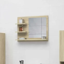 vidaXL - Spiegel - Bruin - Bewerkt hout