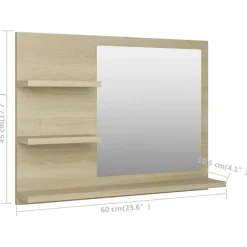 vidaXL - Spiegel - Bruin - Bewerkt hout