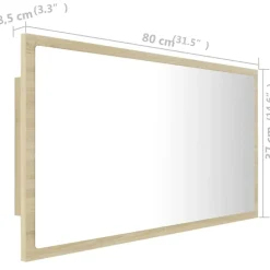 vidaXL - Spiegel - Bruin - Bewerkt hout