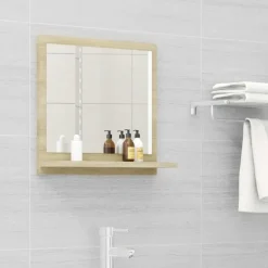 vidaXL - Spiegel - Bruin - Bewerkt hout - 40 x 10.5 x 37 cm