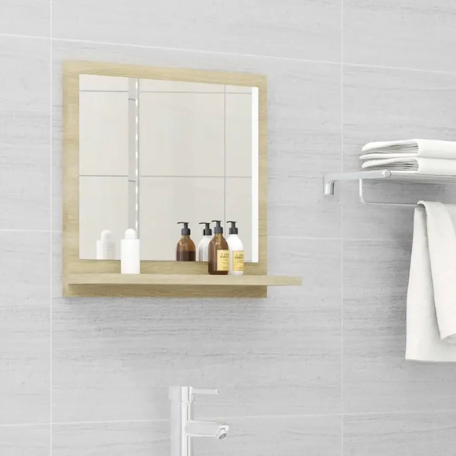 vidaXL - Spiegel - Bruin - Bewerkt hout - 40 x 10.5 x 37 cm