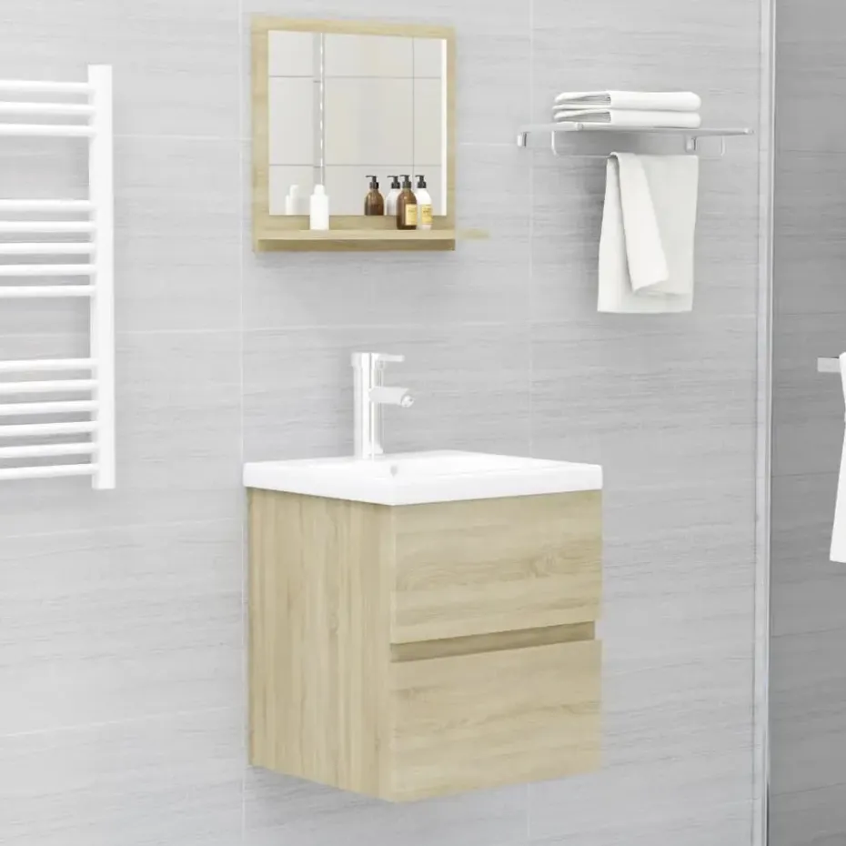 vidaXL - Spiegel - Bruin - Bewerkt hout - 40 x 10.5 x 37 cm