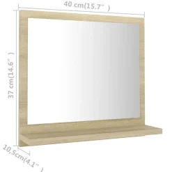 vidaXL - Spiegel - Bruin - Bewerkt hout - 40 x 10.5 x 37 cm