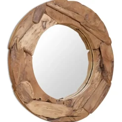 vidaXL - Spiegel - Bruin - Teakhout - 80 cm