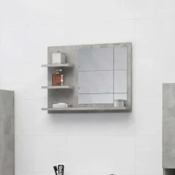 vidaXL - Spiegel - Grijs - Bewerkt hout