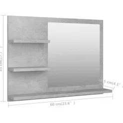 vidaXL - Spiegel - Grijs - Bewerkt hout