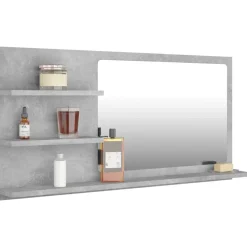 vidaXL - Spiegel - Grijs - Bewerkt hout