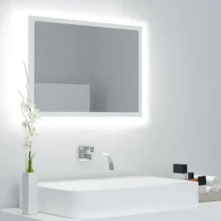 vidaXL - Spiegel - Wit - Bewerkt hout