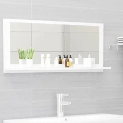 vidaXL - Spiegel - Wit - Bewerkt hout - 90 x 10.5 x 37 cm