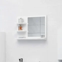 vidaXL - Spiegel - Wit - Bewerkt hout