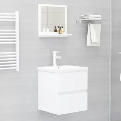 vidaXL - Spiegel - Wit - Bewerkt hout - 40 x 10.5 x 37 cm