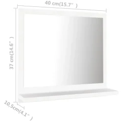 vidaXL - Spiegel - Wit - Bewerkt hout - 40 x 10.5 x 37 cm