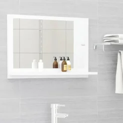 vidaXL - Spiegel - Wit - Bewerkt hout - 60 x 10.5 x 37 cm